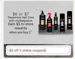 Walgreens Tresemme Hair Care offer