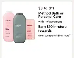 Walgreens Method Bath or Personal Care offer