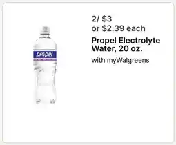Walgreens Propel Electrolyte Water, 20 oz offer