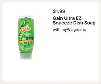 Walgreens Gain Ultra EZ-Squeeze Dish Soap offer