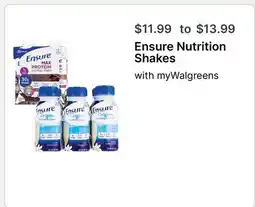 Walgreens Ensure Nutrition Shakes offer