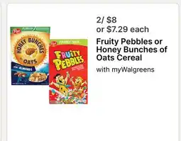 Walgreens Fruity Pebbles or Honey Bunches of Oats Cereal offer