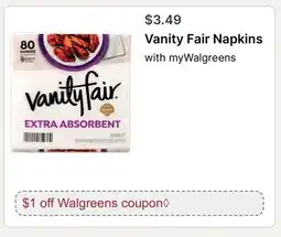 Walgreens Vanity Fair Napkins offer