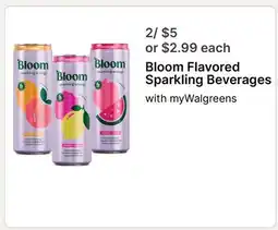 Walgreens Bloom Flavored Sparkling Beverages offer