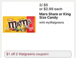Walgreens Mars Share or King Size Candy offer