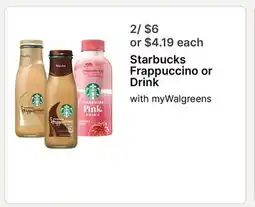 Walgreens Starbucks Frappuccino or Drink offer