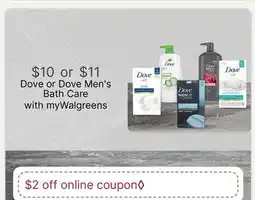 Walgreens Dove or Dove Men's Bath Care offer