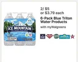 Walgreens 6-Pack Blue Triton Water Products offer