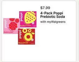 Walgreens 4-Pack Poppi Prebiotic Soda offer