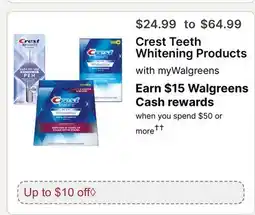 Walgreens Crest Teeth Whitening Products offer