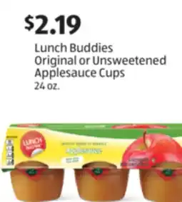 Aldi Lunch Buddies Original or Unsweetened Applesauce Cups offer