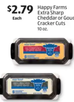 Aldi Happy Farms Extra Sharp Cheddar or Gouda Cracker Cuts offer
