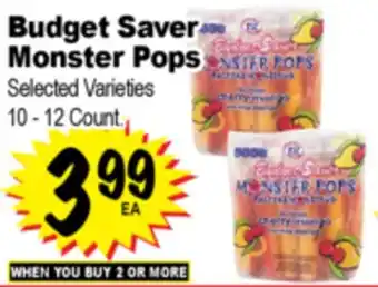 Superior Grocers Budget Saver Monster Pops offer