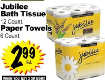 Superior Grocers Jubilee Bath Tissue, 12 Count. Paper Towels, 6 Count offer