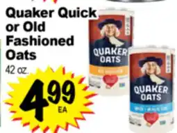 Superior Grocers Quaker Quick or Old Fashioned Oats, 42 oz offer