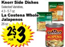 Superior Grocers Knorr Side Dishes, La Costena Whole Jalapenos offer
