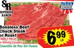 Superior Grocers Boneless Beef Chuck Steak or Roast offer