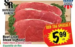 Superior Grocers Beef Clod Steak or Roast offer