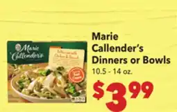 Vallarta Supermarkets Marie Callender's Dinners or Bowls offer