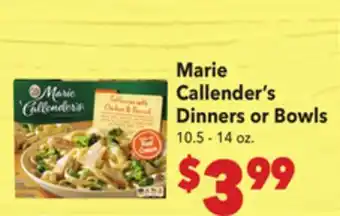 Vallarta Supermarkets Marie Callender's Dinners or Bowls offer