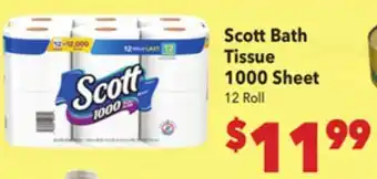 Vallarta Supermarkets Scott Bath Tissue 1000 Sheet offer