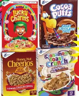 Vallarta Supermarkets Lucky Charms, Cocoa Puffs, Honey Nu Cheerios & Cinnamon Toast Crunch offer