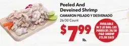 Vallarta Supermarkets Peeled And Deveined Shrimp / CAMARON PELADO Y DESVENADO offer