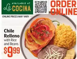 Vallarta Supermarkets Chile Relleno with Rice and Beans offer