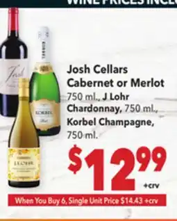 Vallarta Supermarkets Josh Cellars Cabernet or Merlot offer