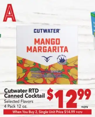 Vallarta Supermarkets Cutwater RTD Canned Cocktail offer