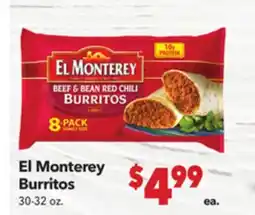 Vallarta Supermarkets El Monterey Burritos offer