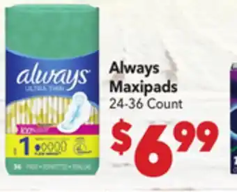 Vallarta Supermarkets Always Maxipads offer