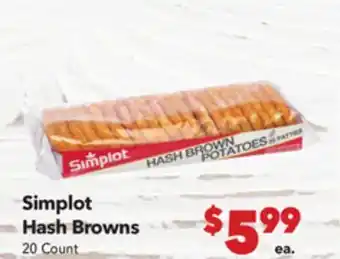 Vallarta Supermarkets Simplot Hash Browns offer