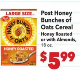 Vallarta Supermarkets Post Honey Bunches of Oats Cereal offer