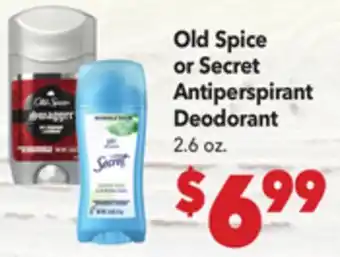 Vallarta Supermarkets Old Spice or Secret Antiperspirant Deodorant offer