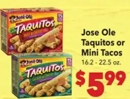 Vallarta Supermarkets Jose Ole Taquitos or Mini Tacos offer