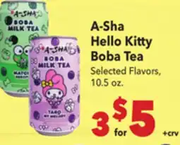 Vallarta Supermarkets A-Sha Hello Kitty Boba Tea offer