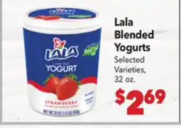 Vallarta Supermarkets Lala Blended Yogurts offer