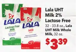 Vallarta Supermarkets Lala UHT Milk 2% Lactose Free offer
