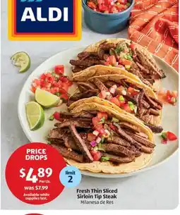 Aldi Fresh Thin Sliced Sirloin Tip Steak offer