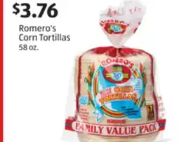Aldi Romero's Corn Tortillas offer