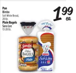 El Super Fresh Pan Bimbo Soft White Bread, 20 Oz. Plain Bagels Sara Lee 13-20 Oz offer