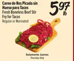 El Super Fresh Fresh Boneless Beef Stir Fry for Tacos offer