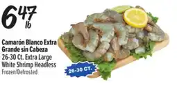 El Super Fresh 26-30Ct. Extra Large White Shrimp Headless offer