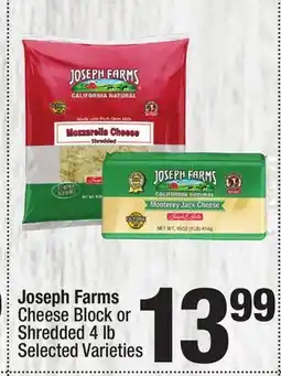 Super King Markets Joseph Farms Cheese Block or Shredded offer