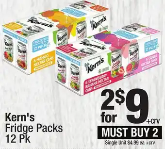 Super King Markets Kern's Fridge Packs offer