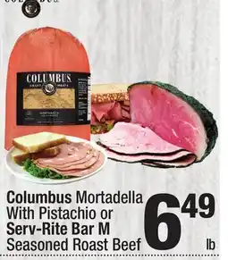 Super King Markets Columbus Mortadella With Pistachio or Serv-Rite Bar M Seasoned Roast Beef offer