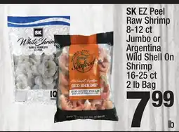 Super King Markets SK EZ Peel Raw Shrimp 8-12 ct Jumbo or Argentina Wild Shell On Shrimp 16-25 ct 2 lb Bag offer