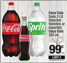 Super King Markets Coca Cola Soda 2 Ltr or Imported Coca Cola 335 ml offer
