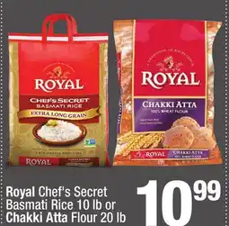 Super King Markets Royal Chef's Secret Basmati Rice 10 lb or Chakki Atta Flour 20 lb offer